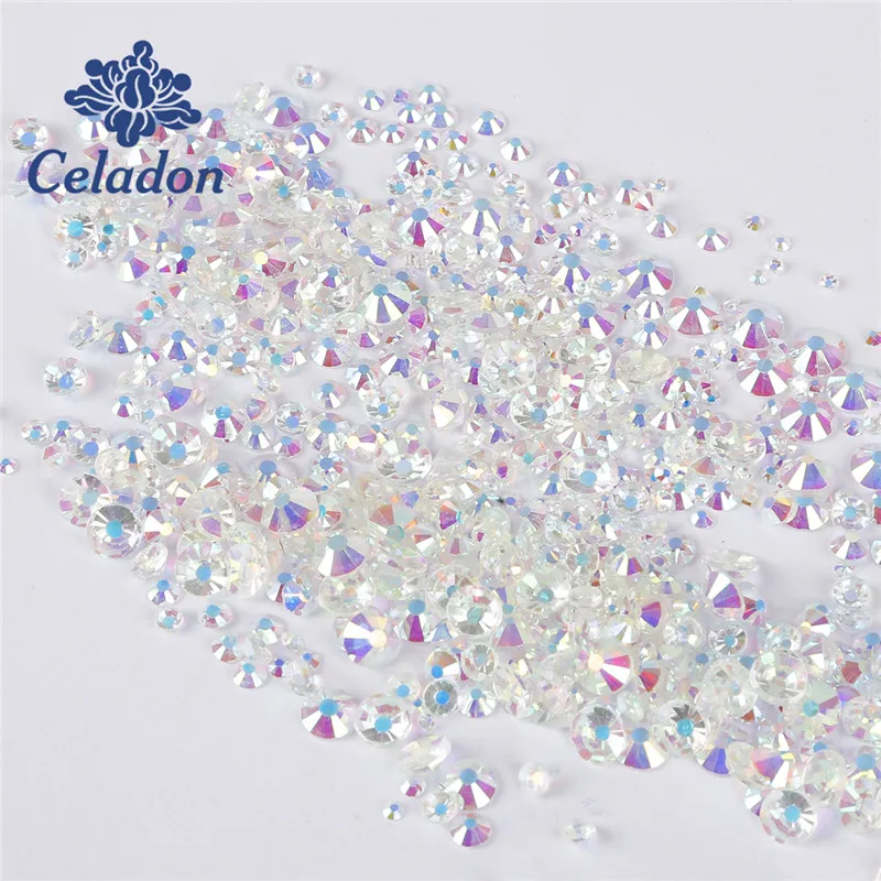 New 1440pcs/bag Transparent Rhinestones SS3-SS30 Glass Gem Clear AB For DIY Girls Women Nail Art Decorations Support Wholesale