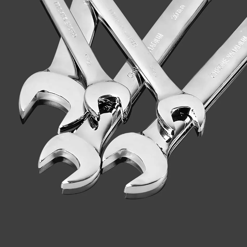 Llave de trinquete de doble uso, cabeza móvil fija rápida, reparación automática mecánica, herramienta multifunción