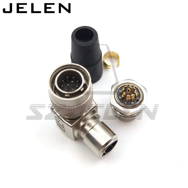 HR10A-10R-12S and HR10A -10P-10P hirose connector 10pin 90 degree elbow  10pin connector plug and socket,