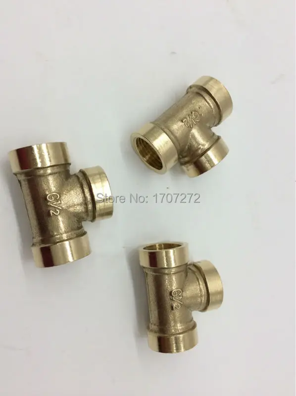 

free shipping(5pcs/lot) Copper pipe fitting G1/2" female tee Pipe fitting, plumbing copper fittings, copper three contact