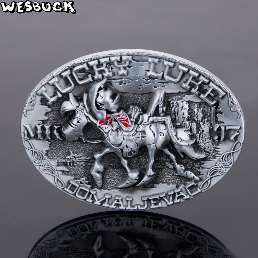 Wesbuck Merk 3D Western Lucky Luke Gesp Cowboy Cowgirls Paracord Gesp Luxe Hebilla