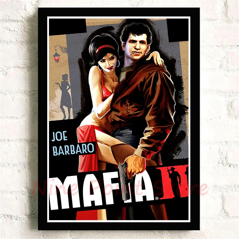 Mafia Coated paper Poster Video Game Class Bar Cafe Living Room Dining room Wall Decorative Paintings Frameless