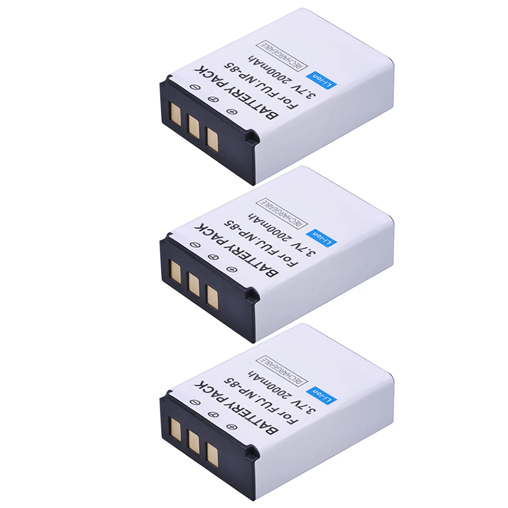 3 pz 3.7V 2000mAh NP-85 NP 85 batteria della fotocamera + caricatore USB LCD per Fujifilm FinePix S1 SL240 SL260 SL280 SL300 SL305 SL1000