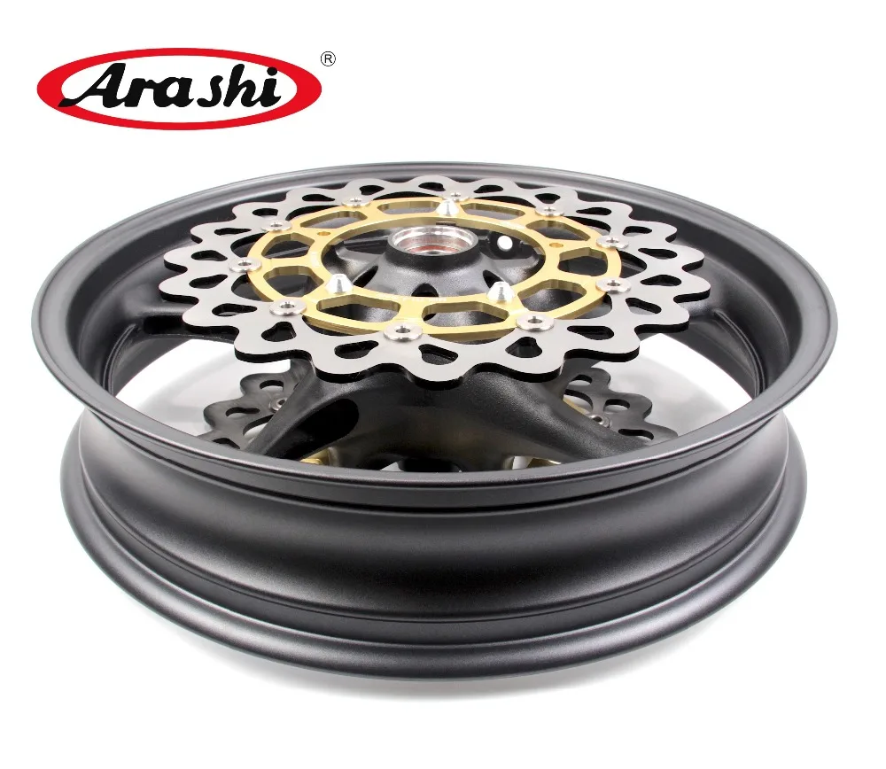 Arashi YZF FZ1 Set Front Wheel Rim Rims Brake Disc For YAMAHA YZF-FZ1 FZ1000 Fazer 1000 2006-2009 2007 2008 2009 Matte Black