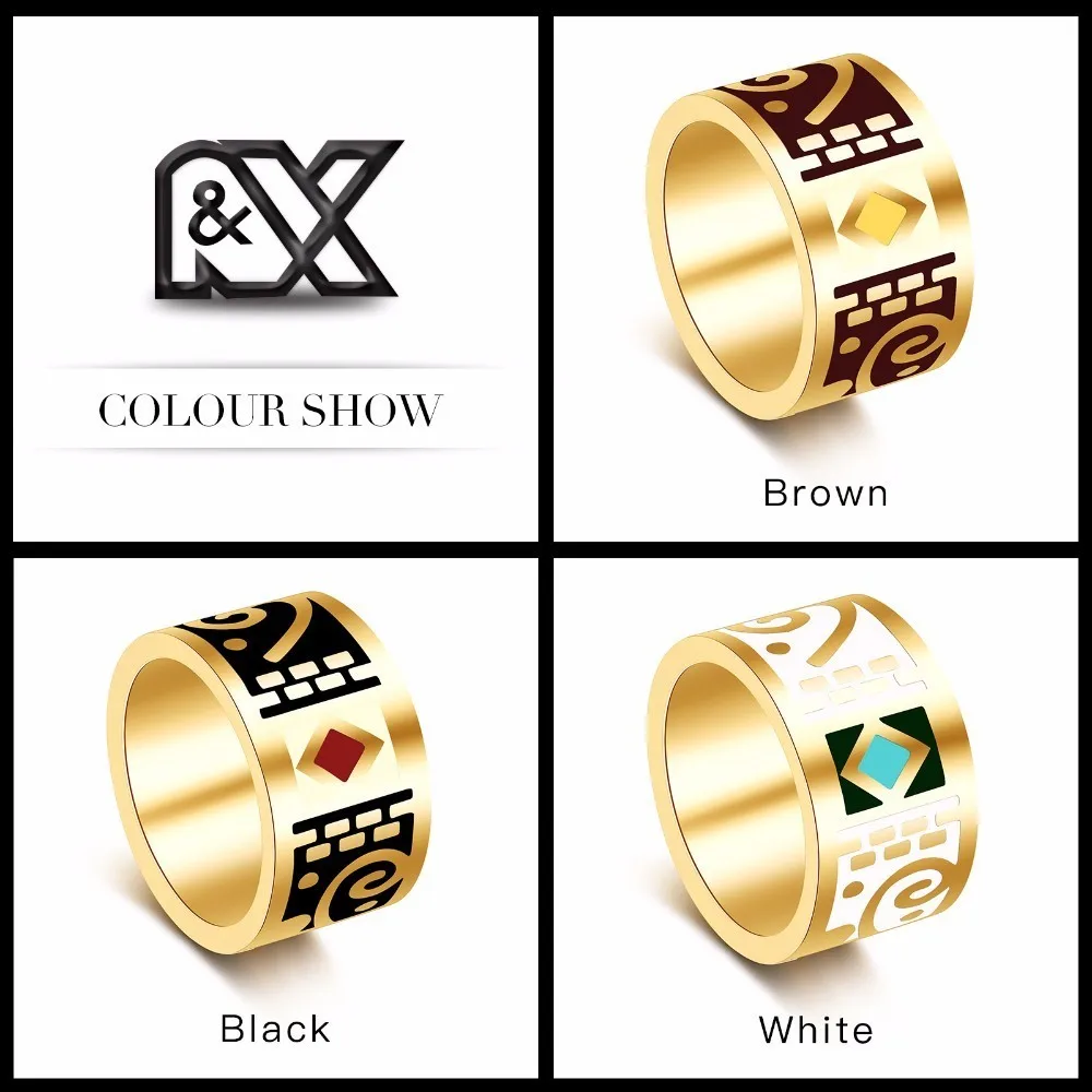 R&X European and American fashion lovers ring ring enamel chain.scarves buckle design jewelry stainless steel jewelry exports