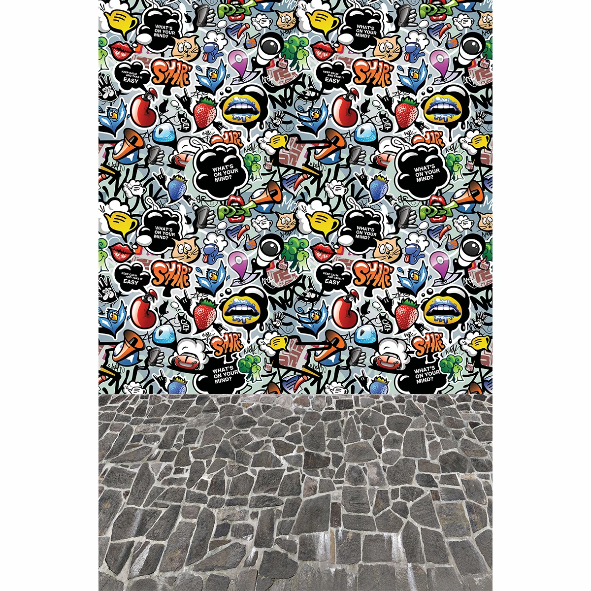 Allenjoy-fondo fotográfico de Graffiti street para niños, telones de fondo de vinilo de personajes específicos de dibujos animados digitales