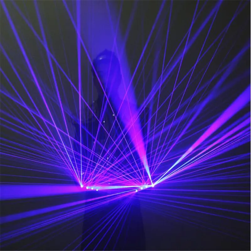 

SJ78 Purple blue laser gloves party club robot man wears dj laser projector 4pcs laser heads led costumes dance gloves lighted