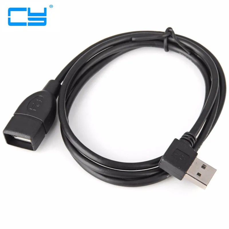 High Quality Reversible Design 100cm/1m USB 2.0 Left & Right Angled 90 Degree Male to Female Extension Cable