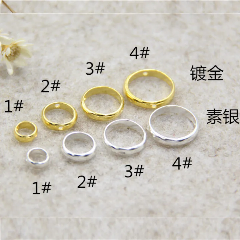 10pcs/lot Closed Circles hollow Charms for Jewelry DIY Making silver color gold color Spacer Bead for bracelet fitting