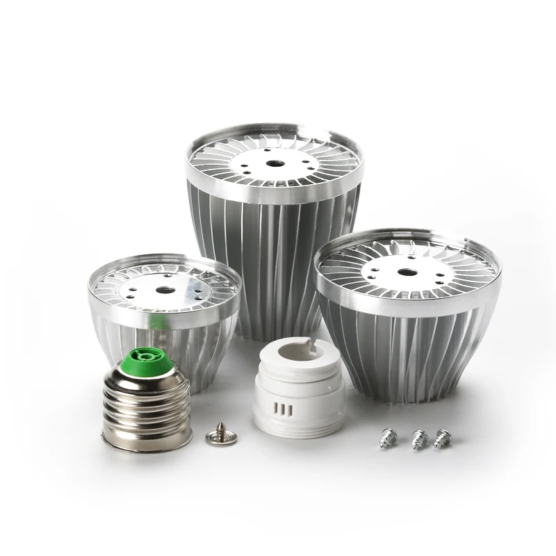 LED 전구 램프 액세서리, E27, B22, E14, DIY 알루미늄 쉘 키트, GU10, 3W, 7W, 9W, 12W, 18W, 개선된 램프용 LED 볼 전구 조명 부품