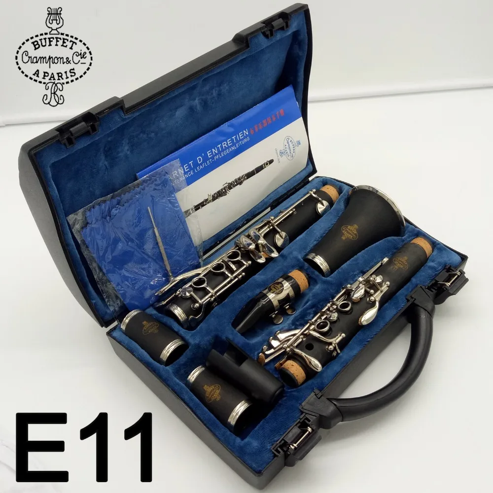 Music Fancier Club Student Bb Clarinet E11 Professional Sandalwood Ebony Clarinet Mouthpiece Accessories Case Hard Box