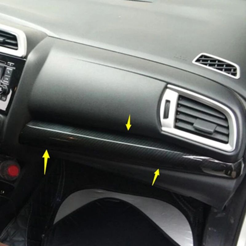 For Honda FIT JAZZ 2014 - 2018 ABS Carbon/Matte Car Interior Co-pilot Decoration Strip cover trim car styling accessories 1pcs