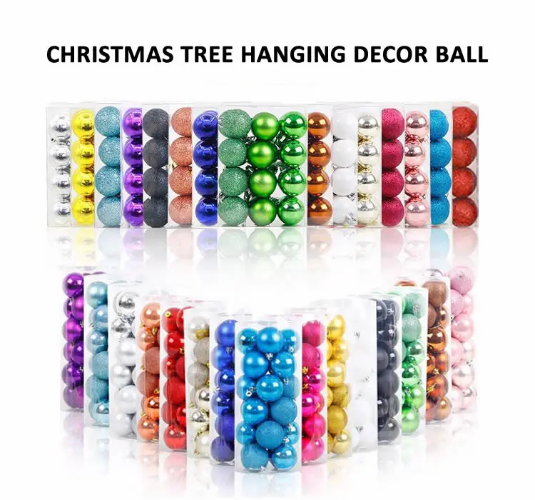 Neue 24 teile/los 8 cm Farbe Dekoration Ball Weihnachten Baum Hängen Ornamente Glänzende Flitter Ball Für Home House Bar party Decor – Detail 7