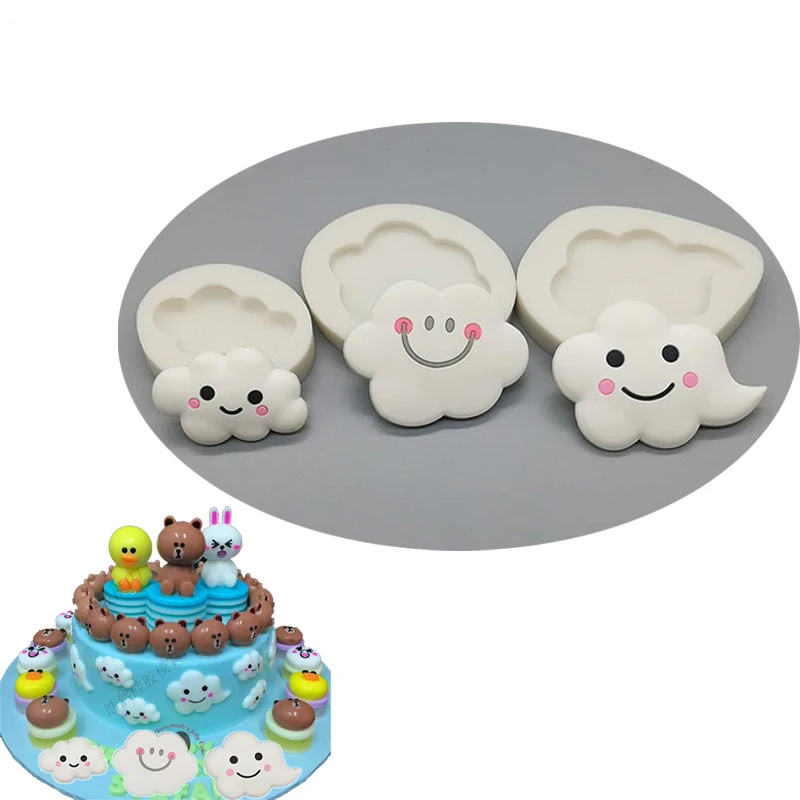 

Luyou 3pcs/set 3D Cloud silicone mold fondant mold cake decorating tools Sugar craft chocolate gumpaste mold FM1442