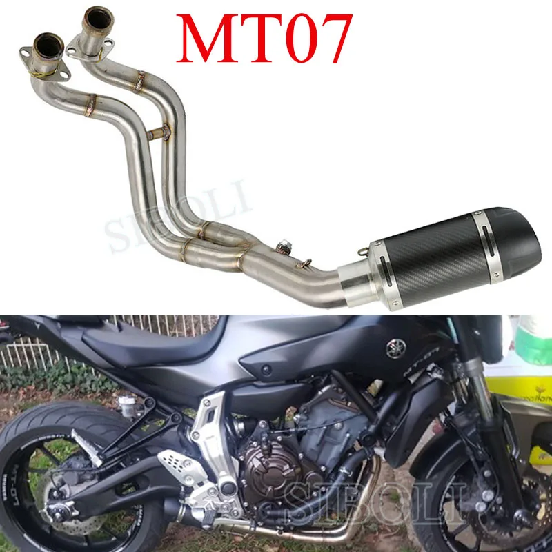 MT07 Motorcycle Exhaust Full System For Yamaha MT-07 FZ-07 Tracer 2014-2016 With Carbon Fiber Exhaust XSR700 2016-2017 AK105