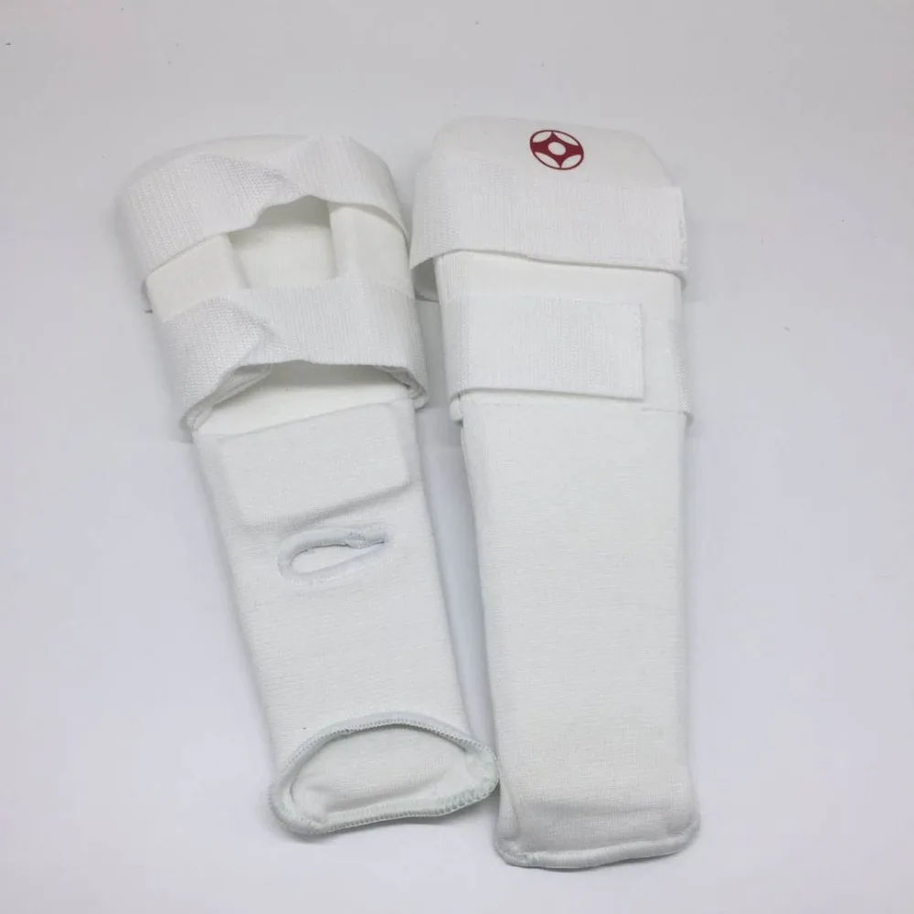 SINOBUDO Kyokushinkai Karate Leg Protector Kyokushin Shin Instep Guards Kick Boxing Karate Shank White Protectors