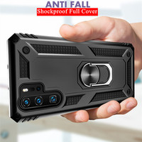 Luxury Shockproof Armor Silicone Soft Case On The for Coque Huawei P30 Pro Y6 Y7 P Smart 2019 Metal Bumper Car Holder Ring Case