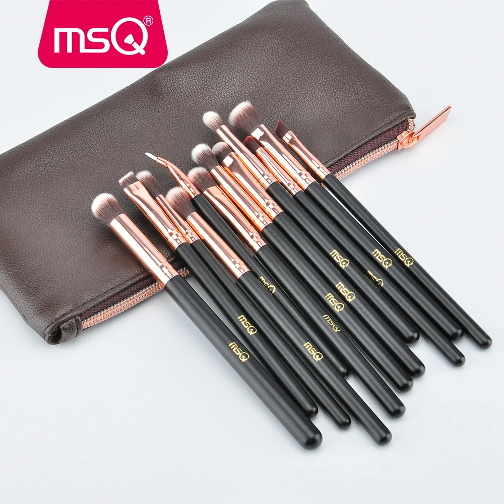 MSQ 12pcs Eyeshadow Makeup Brushes Set Concealer Eye Shadow Blending Eyeliner Dtail pincel maquiagem Rose Gold Make Up Brush