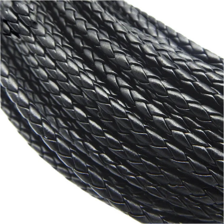 5meter Black Braided PU Leather Bracelet Findings 3/4/5/6mm Round Jewelry Cord String Rope DIY Necklace Bracelet Making