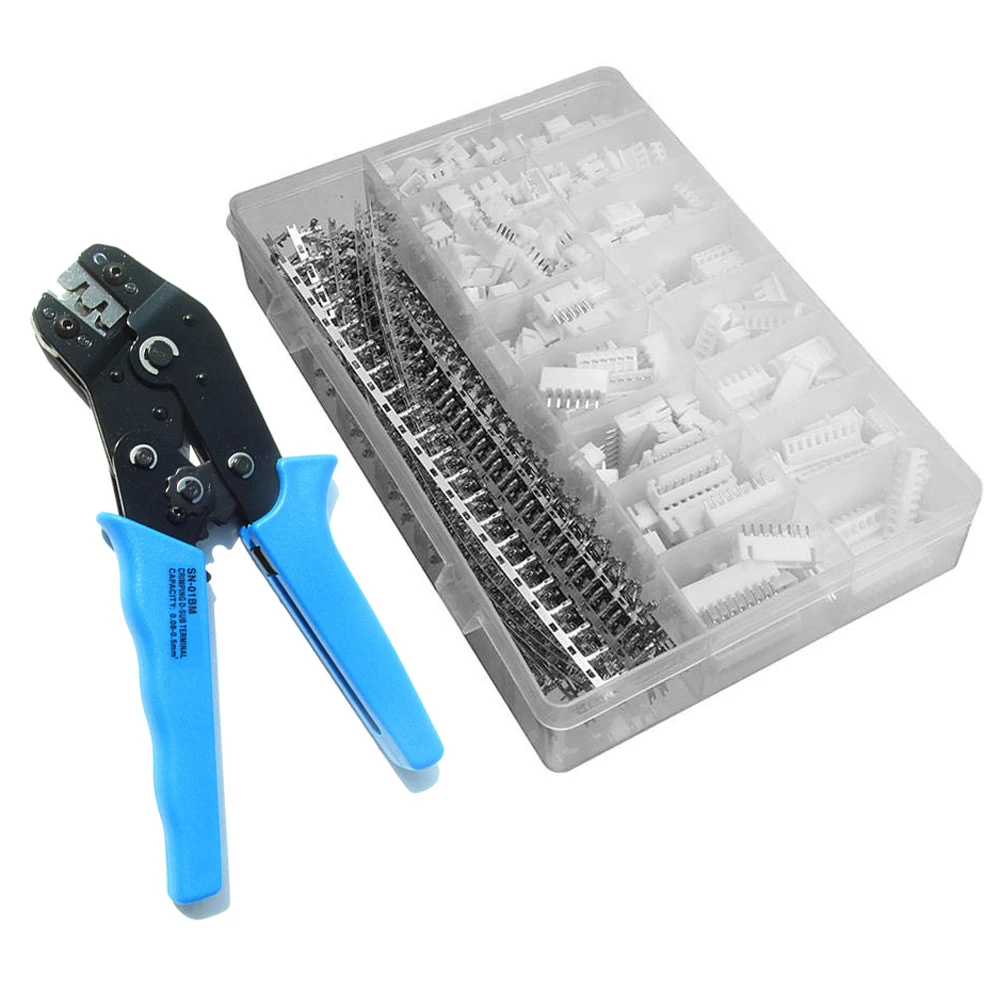 600pcs 900pcs JST-XH 2.54mm Connectors Assortment Kit Set Crimping Tool Crimper AWG28-20