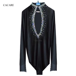 CACARE Latin Dance Shirts Men Boys Dance Shirt for Tango Fringe Rhinestones D0964 Customize