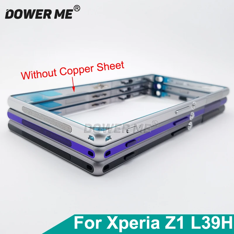 Dower mi w celu uzyskania wspornik środkowej ramy Panel metalowa obudowa Bezel płyta z wtyczką pyłu etui na Sony Xperia Z1 L39H C6903