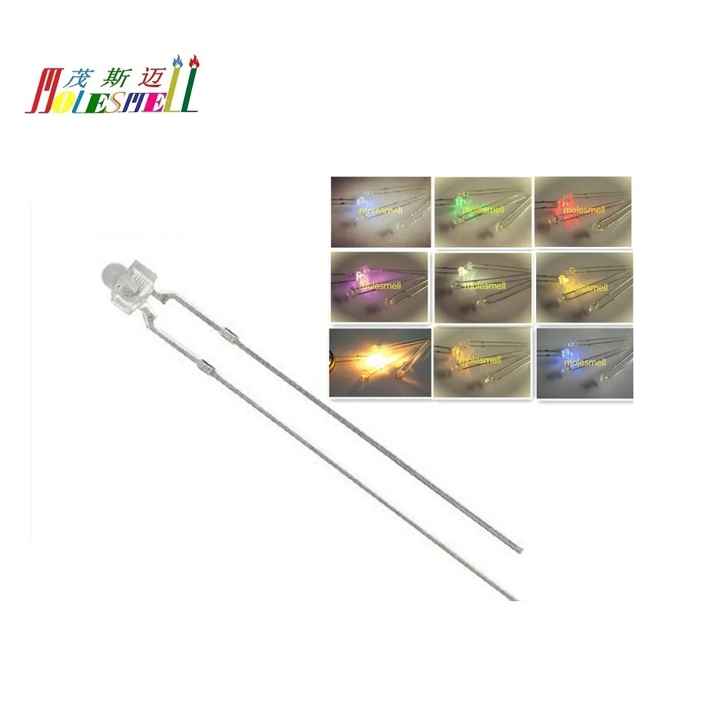 5000pcs 1.8mm led Diodes light Red Yellow Blue Green White Orange Purple Pink Warm white water clear lens LED light lamp