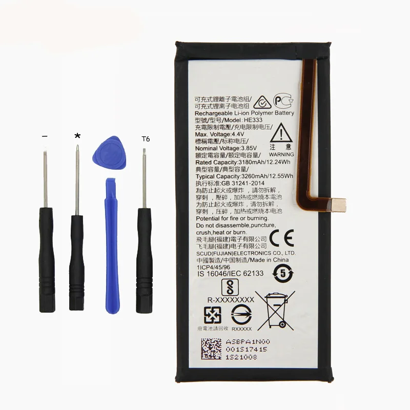 Original HE333 mobile Phone battery for NOKIA 8  NOKIA 8 SIROCCO 3260mAh