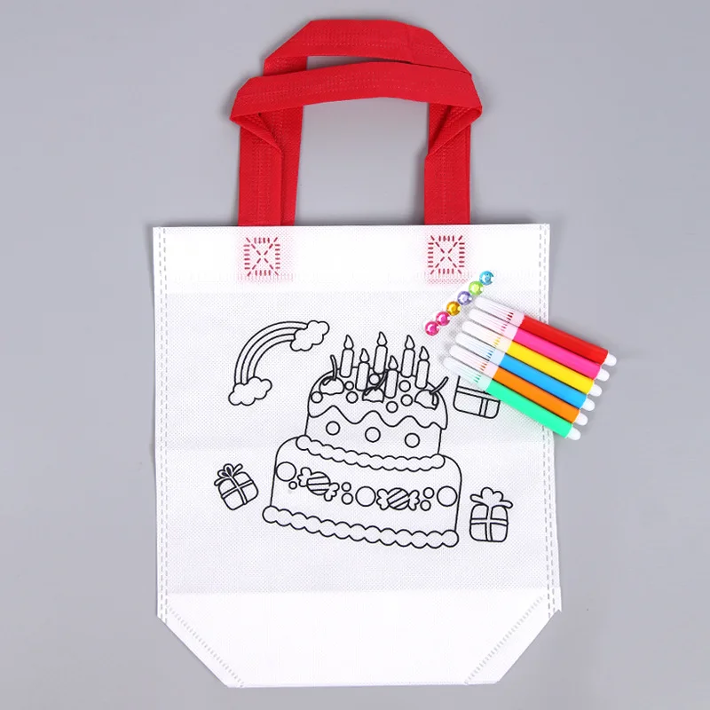27 stili per bambini fai da te disegno artigianale borsa colorata bambini che imparano giocattoli educativi da disegno con penna acquerello sicura per regali per bambini 1pz