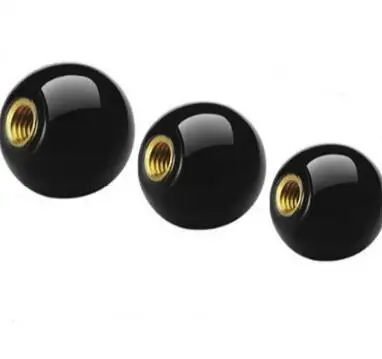 4 Pcs Round M8 Threaded Blind Hole 32mm Dia Ball Knob Handle Black