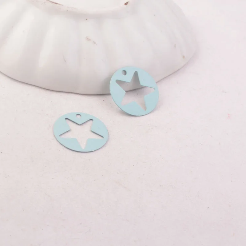 50 Stück AC9915 18mm runde Sternanhänger Verbinder für DIY-Ohrringe und Anhänger – Detail 9