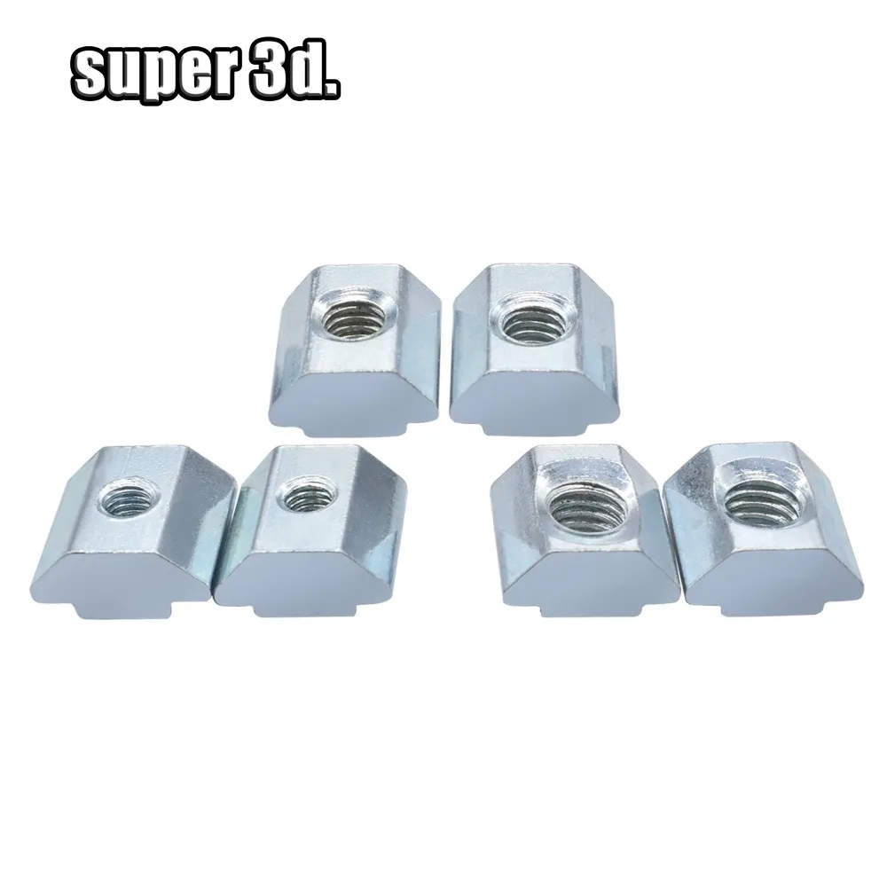 50/20/10pcs Zinc Plate Coated M3 M4 M5T Block T Sliding Nut for Aluminum Profile 2020 Aluminum Profile Slot 6 Connector Accessor