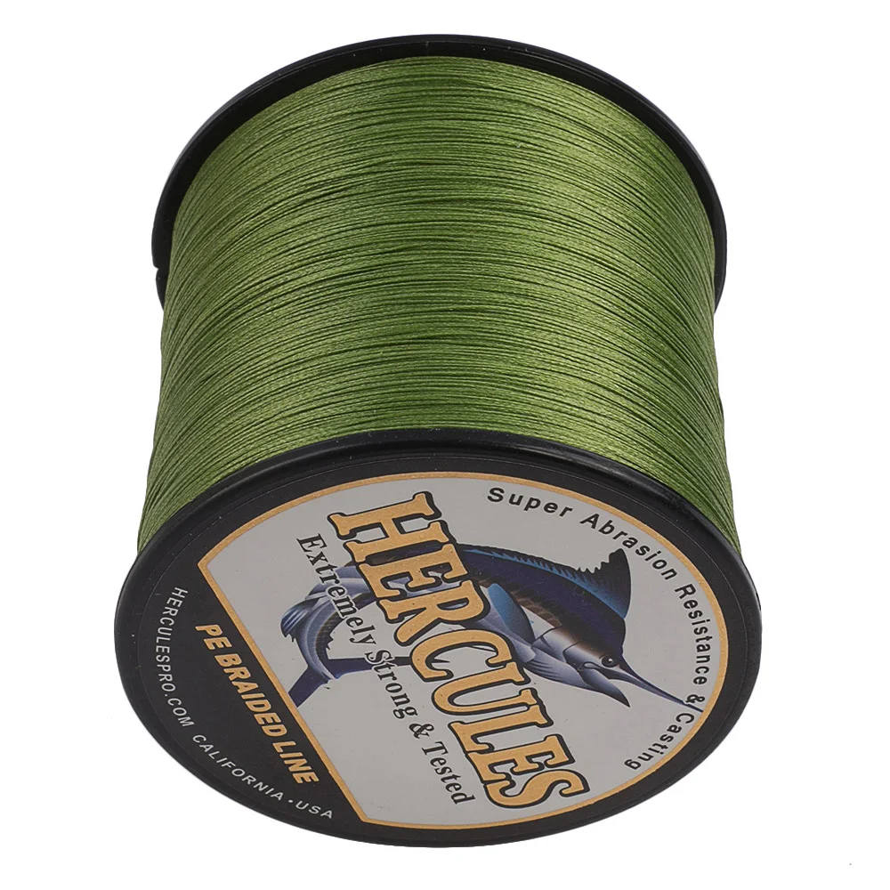 Hercules Braided Fishing Line Sea Saltwater Fishing 8 Strands Army Green 100M 300M 500M 1000M 1500M 2000M 100% PE Trenzado Pesca