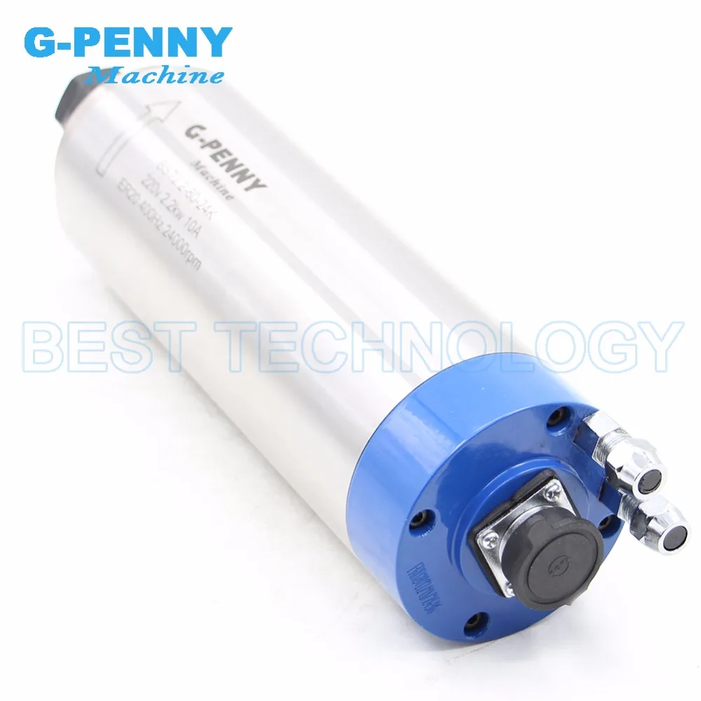 G-Penny Original 2.2kw ER20 Water Cooled Spindle Motor 80*230mm 220v / 380v 4pcs 7series Ceramic Bearings 0.01mm Longer Type