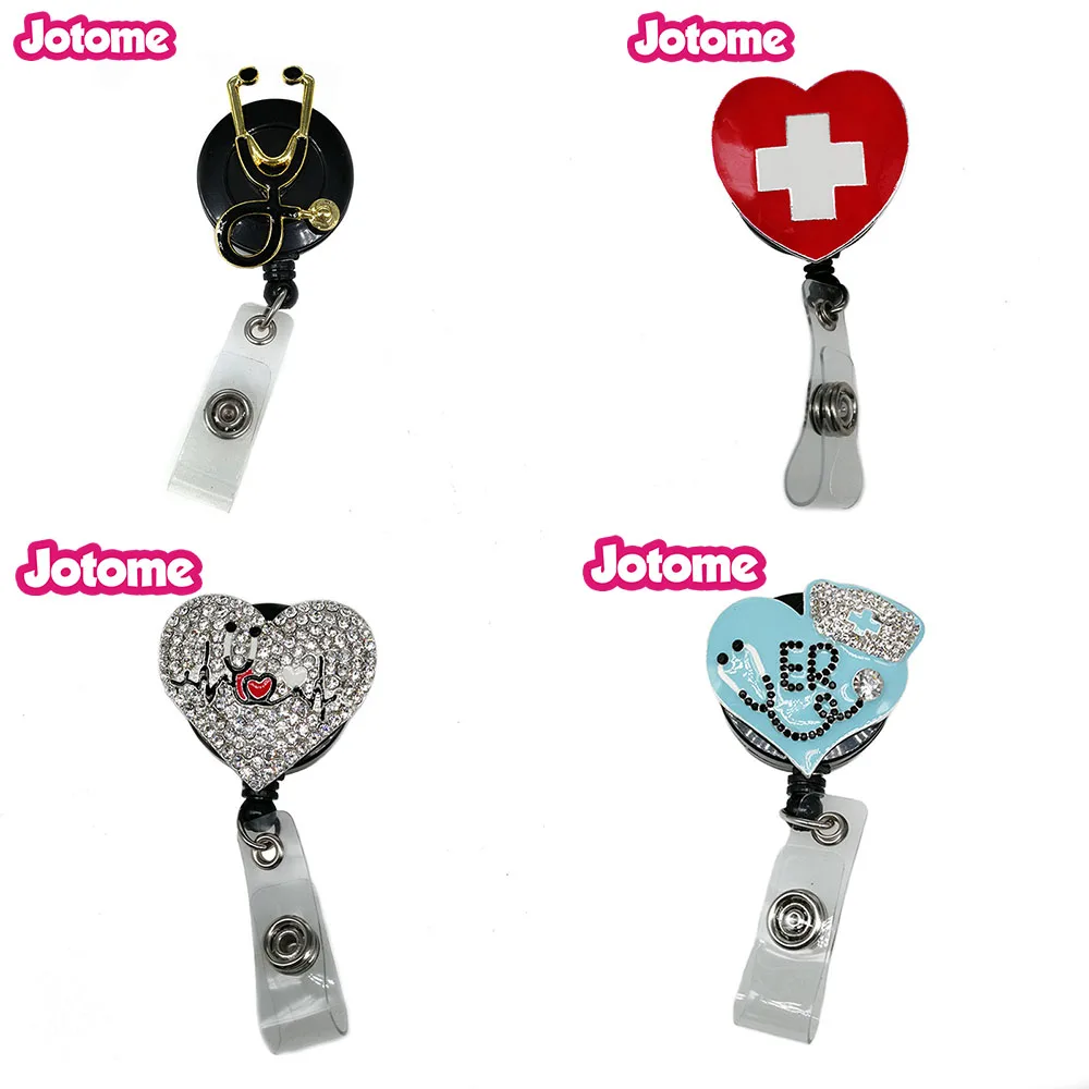 

Nurse Retractable Badge Reel Pull Badge Name Card Holder with clip for Hospital