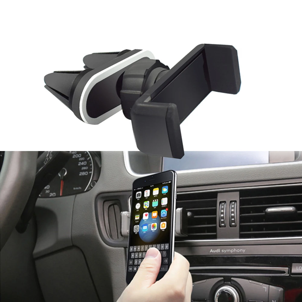 Universal Car Phone Holder Air Vent Holder Double Mount Clips 360 Rotation GPS Holder Stand Cradle for Samsung iphone lg xiaomi