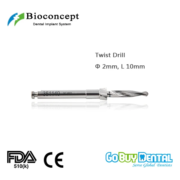 

Bioconcept BV Dental Instrument Twist Drill D 2.0mm, length 10mm(351140)