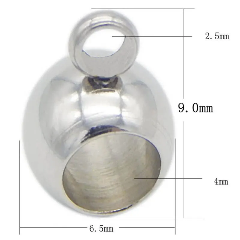10pcs Stainless Steel Large Hole Beads Clasp for Jewelry Making Diy Leather Rope Bracelet Pendant Charms Connector Components