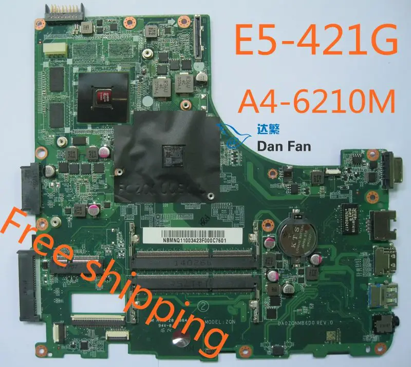 

For Acer E5-421G Laptop Motherboard DA0ZQNMB6D0 Mainboard 100%tested fully work