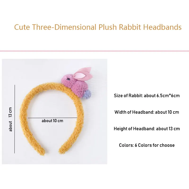 Lovely Girl Baby Hairband Tiara Headbands Hair Hoops Headwear Cute Three-Dimensional Plush Rabbit Kid Hair Accessories Headdress