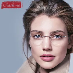 Chashma Titanium Rimless Eyeglasses Ultra Light Myopia Round Vintage Glasses Optical Frame for Male and Women