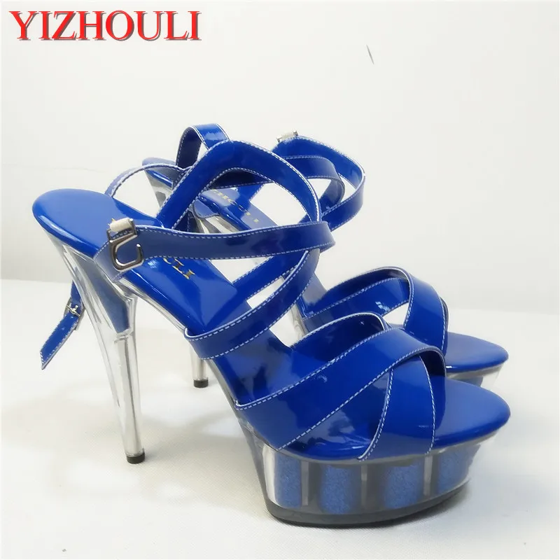 

European and American new sexy and beautiful waterproof platform 15cm high heel sandals, nightclub enticement dancing shoes