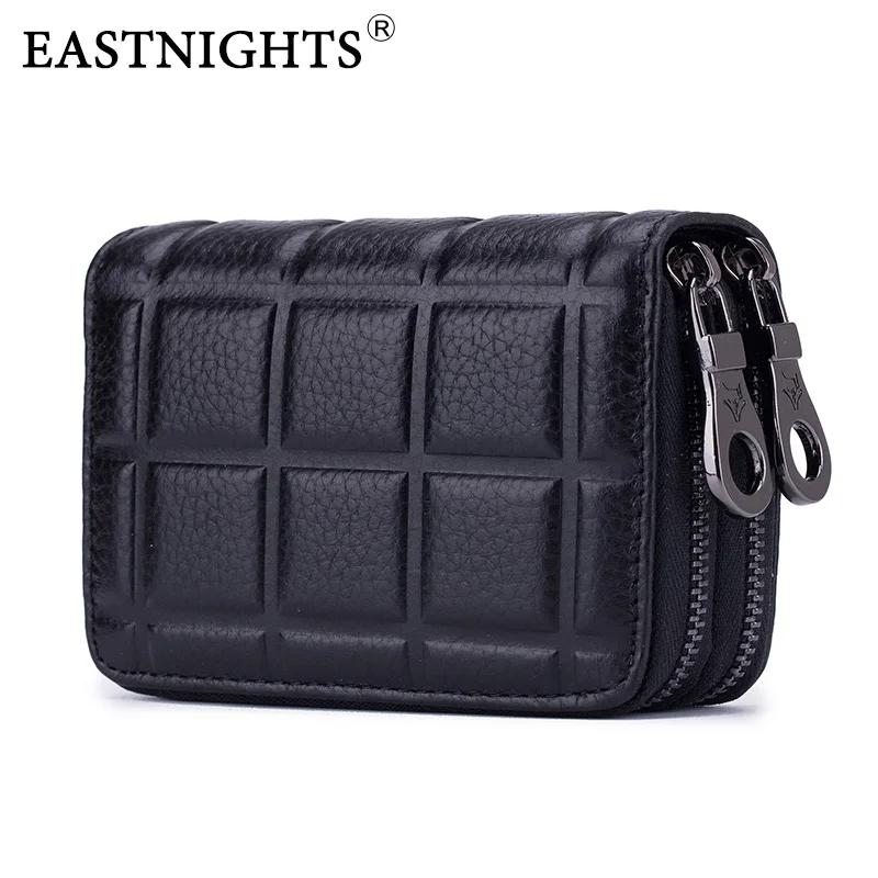 

EASTNIGHTS Genuine Leather ID Credit Card Holder Men Rfid Women place Business Name Card Wallet Coin Purse TW2725