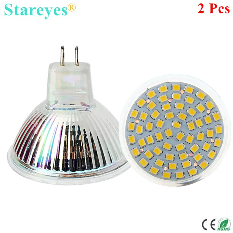 

Free Shipping 2 Pcs 2835 3528 SMD 60 LED 4W MR16 (12V) Spotlight Bulb light Epistar chip LED downlight droplight lamp lighting