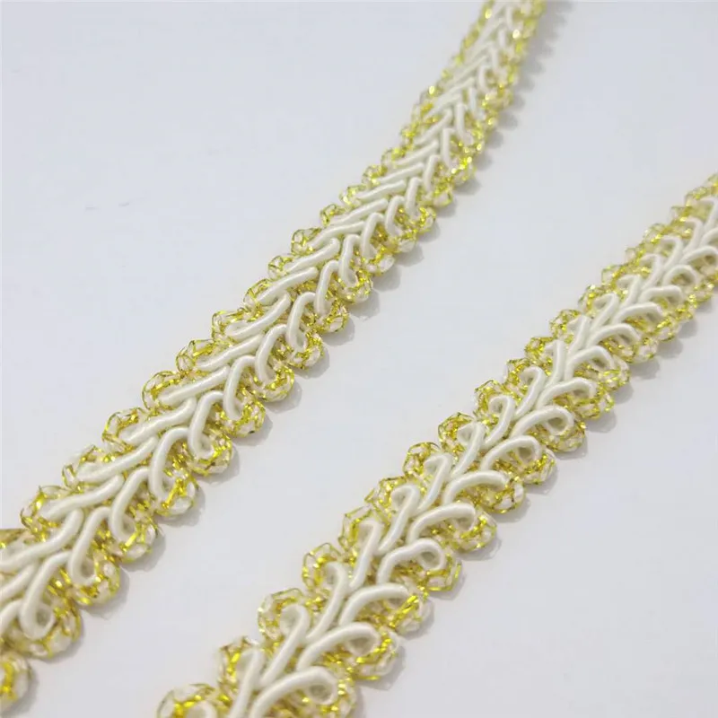 13mm Wide Gold White Centipede Webbing Lace 3 meter for Clothing Curved Edge Sew Webbing Decorations Lace Stiching Tape Trimming