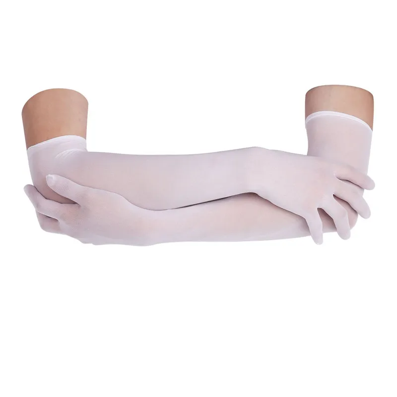 Gants transparents en maille pour femmes, 1 paire, longs, extensibles, pour Protection solaire, pour mariée et mariage