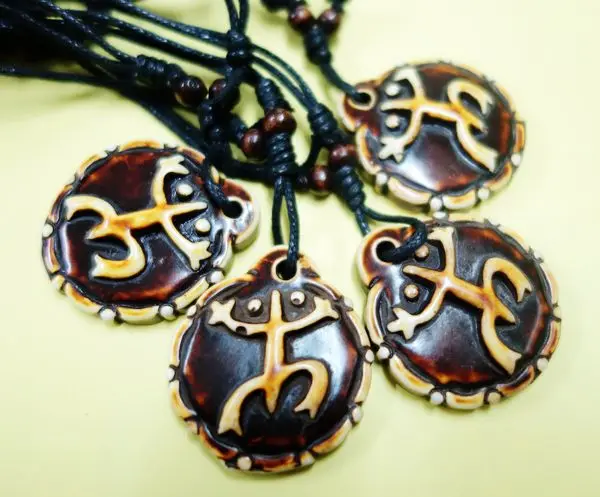 10 PCS Men Women Unique Taino Tribal Culture Lucky Frog Biker Embossed Necklace