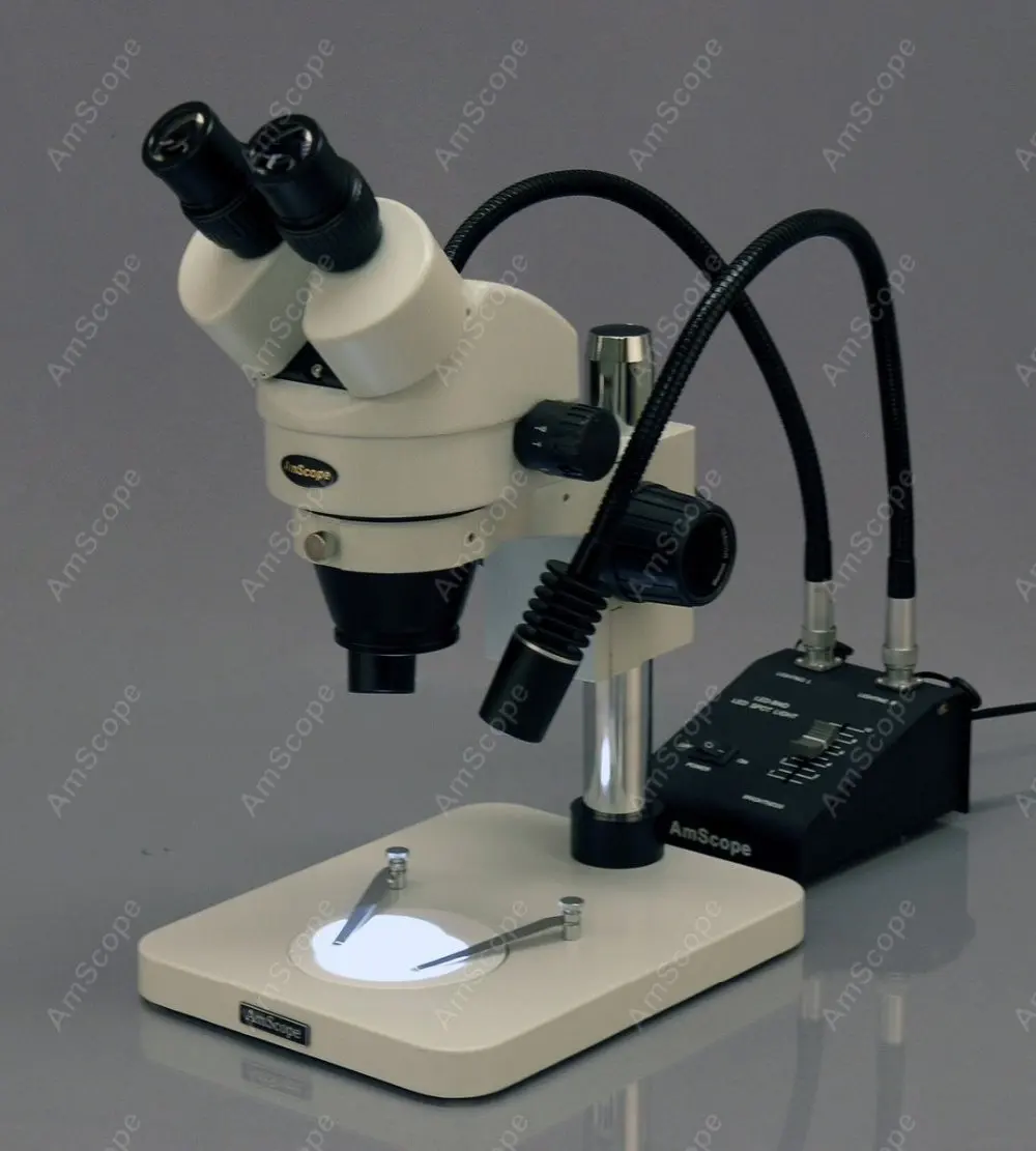 Увеличительный стерео микроскоп-AmScope поставки 7X-90X, изготовление, контроль зума, стерео микроскоп с гусиной шеей, светодиодные лампы