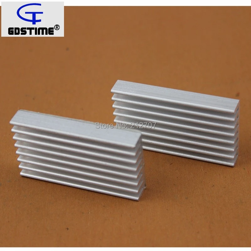 100 Stücke Gdstime Aluminium-kühlkörper 50x28x8mm 50mm Elektronische IC Chip Kühler Kühler