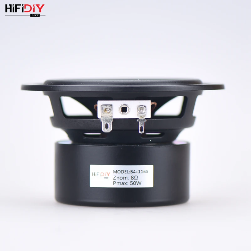 HIFIDIY LIVE HIFI 4 inch 4.5" Midbass Woofer speaker Unit  4 / 8 OHM 50W cotton and hemp fiber basin Loudspeaker B4-116S